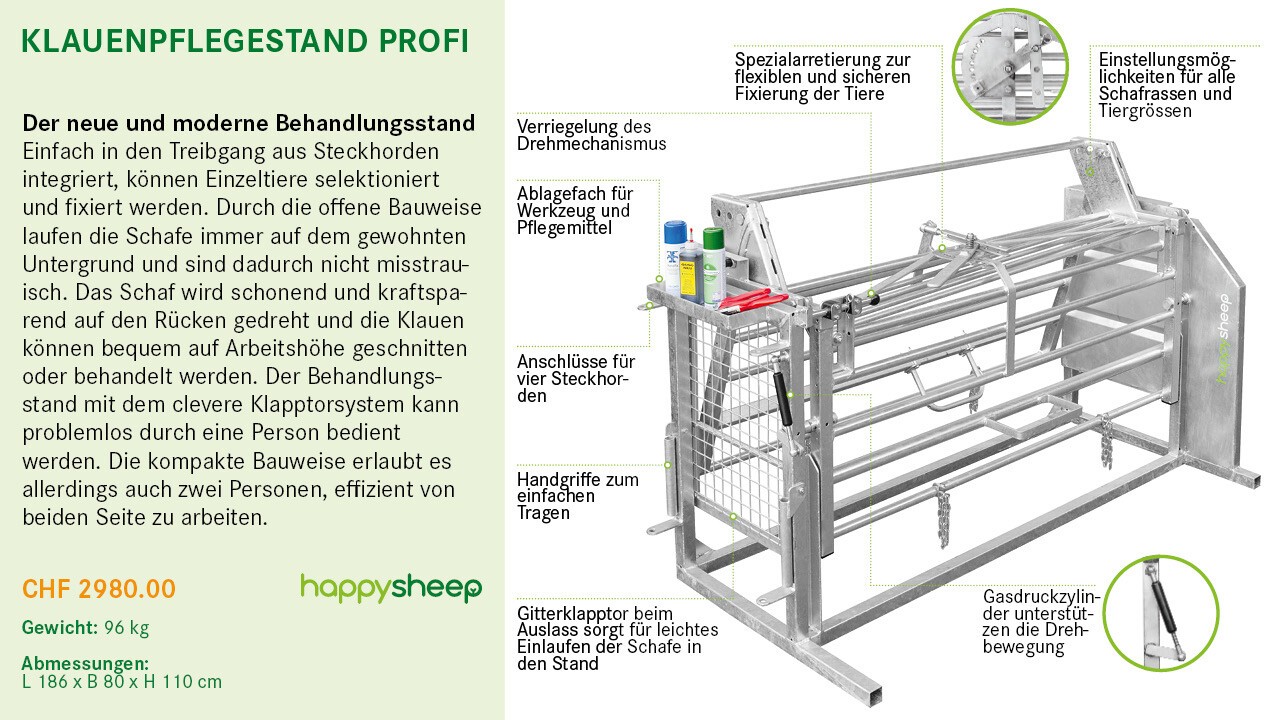 Store Klauenpflegestand mit Kopfstütze für Schafe